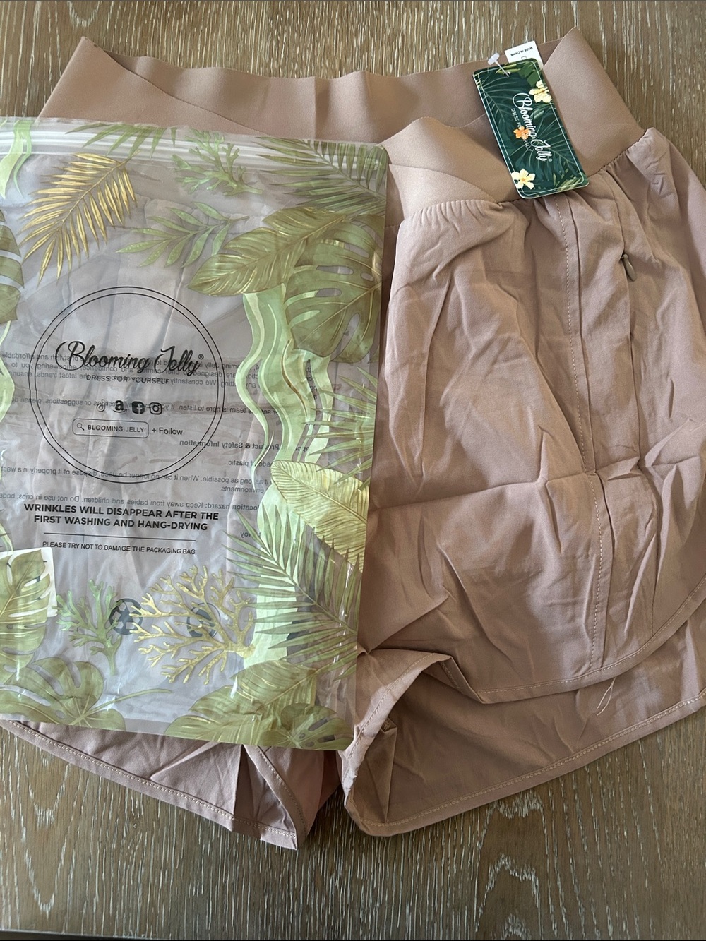 Women's Khaki Athletic Shorts with Wide Waistband